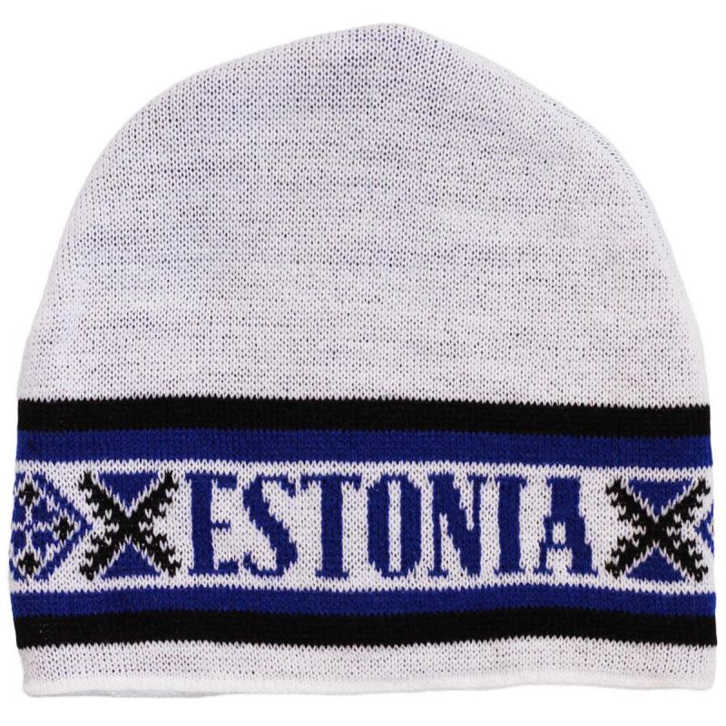 kootud müts Estonia (valge)