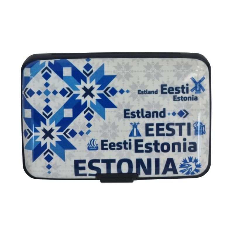 kaarditasku vahedega Estonia rahvusmuster (plastik)