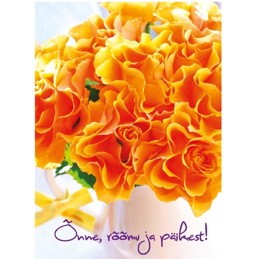 õnnitluskaart Lilled oranz